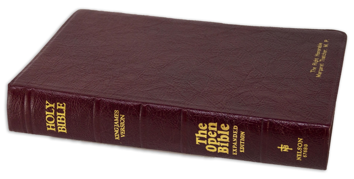 Margaret Thatcher's Personally Owned Holy Bible, Presented to Her as Prime Minister